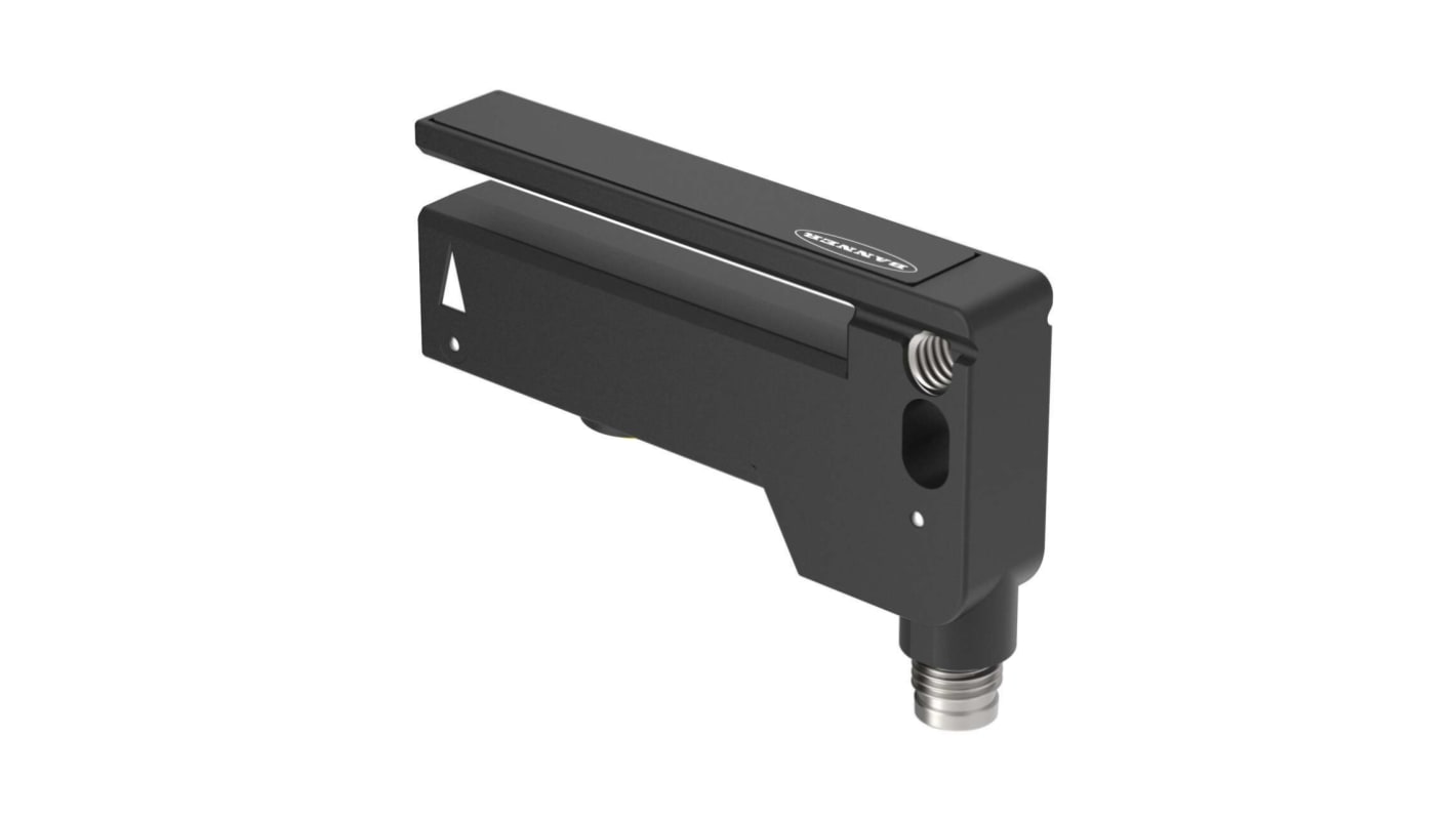 Sensore fotoelettrico rettangolare Banner SLE5-PIR-Q7, uscita PNP, slot 5 mm, alloggiamento IP65, configurazione TEACH.