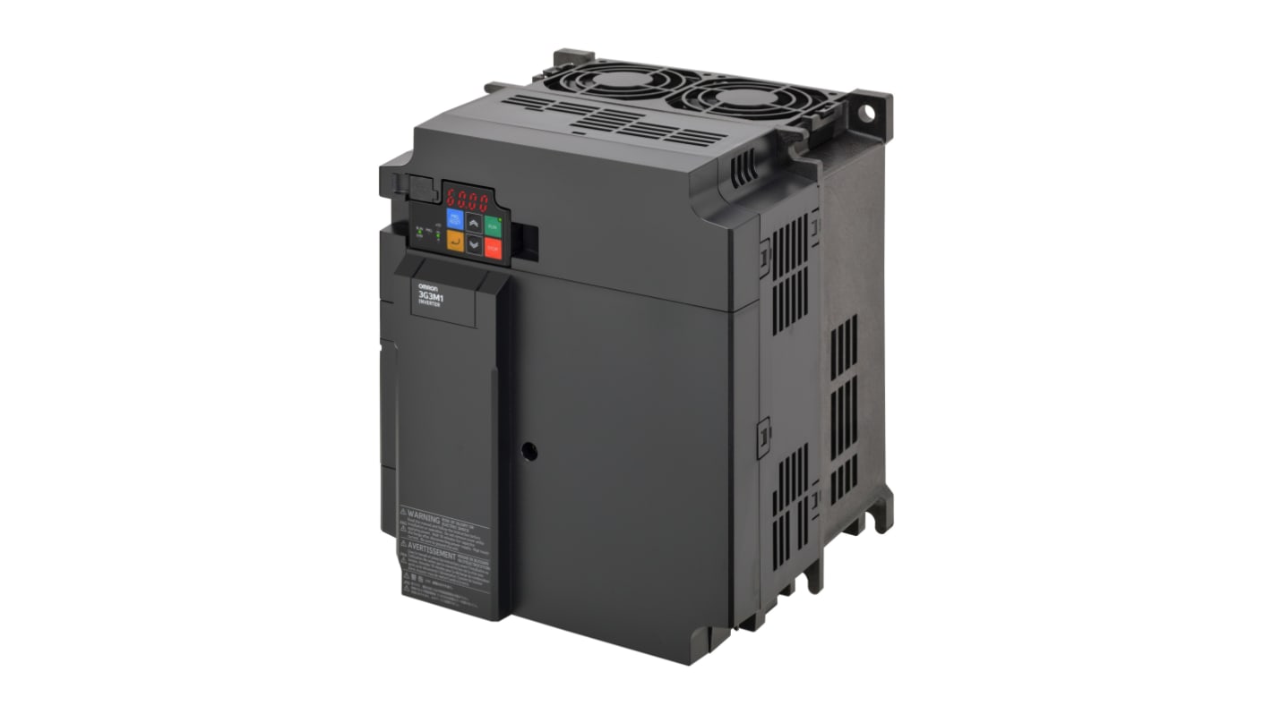 Avviatore a velocità variabile Omron 3G3M1-A2110, potenza 0,2-18,5 kW, tensione 200 V CA, 3 fasi, controllo coppia, encoder integrato.