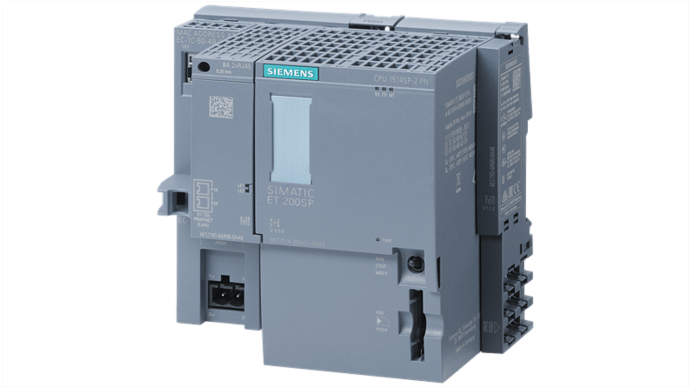 CPU Siemens 6ES7514-2DN03-0AB0 SIMATIC DP, 600KB RAM, 3,5MB dati, interfacce PROFINET, alimentazione 24V.