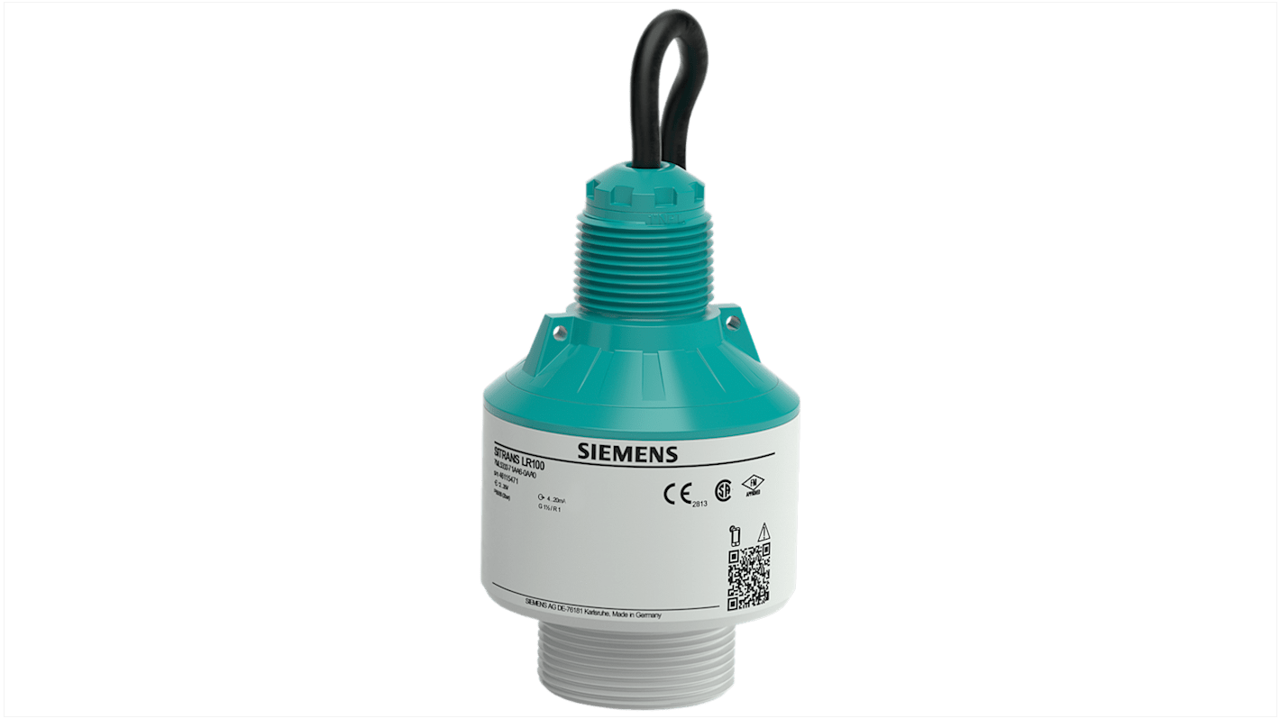 Sensore di livello radar Siemens 7ML5307-1AB06-0AA0 per liquidi e fanghi, cavo integrato di 8 metri, corpo in materiale EEO.
