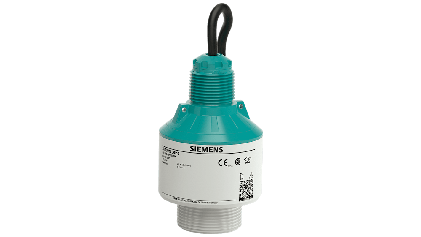 Sensore di livello radar Siemens 7ML5310-1BB06-0AA0, portata fino a 15 m, cavo integrato di 10 m, Bluetooth, serie SITRANS LR110.