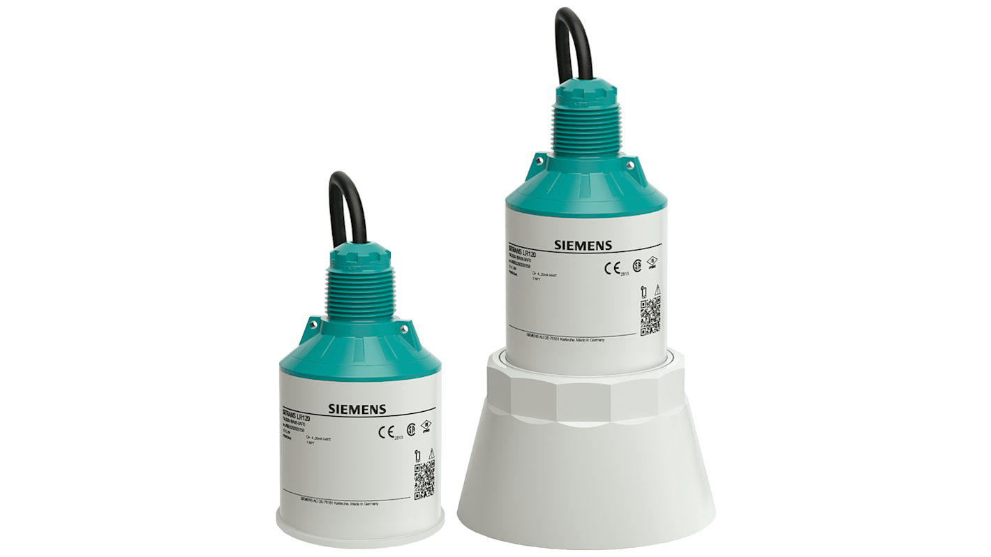 Sensore di livello radar Siemens 7ML5320-1BA06-0AH0, portata fino a 30 m, cavo integrato di 10 m, funzione Bluetooth.