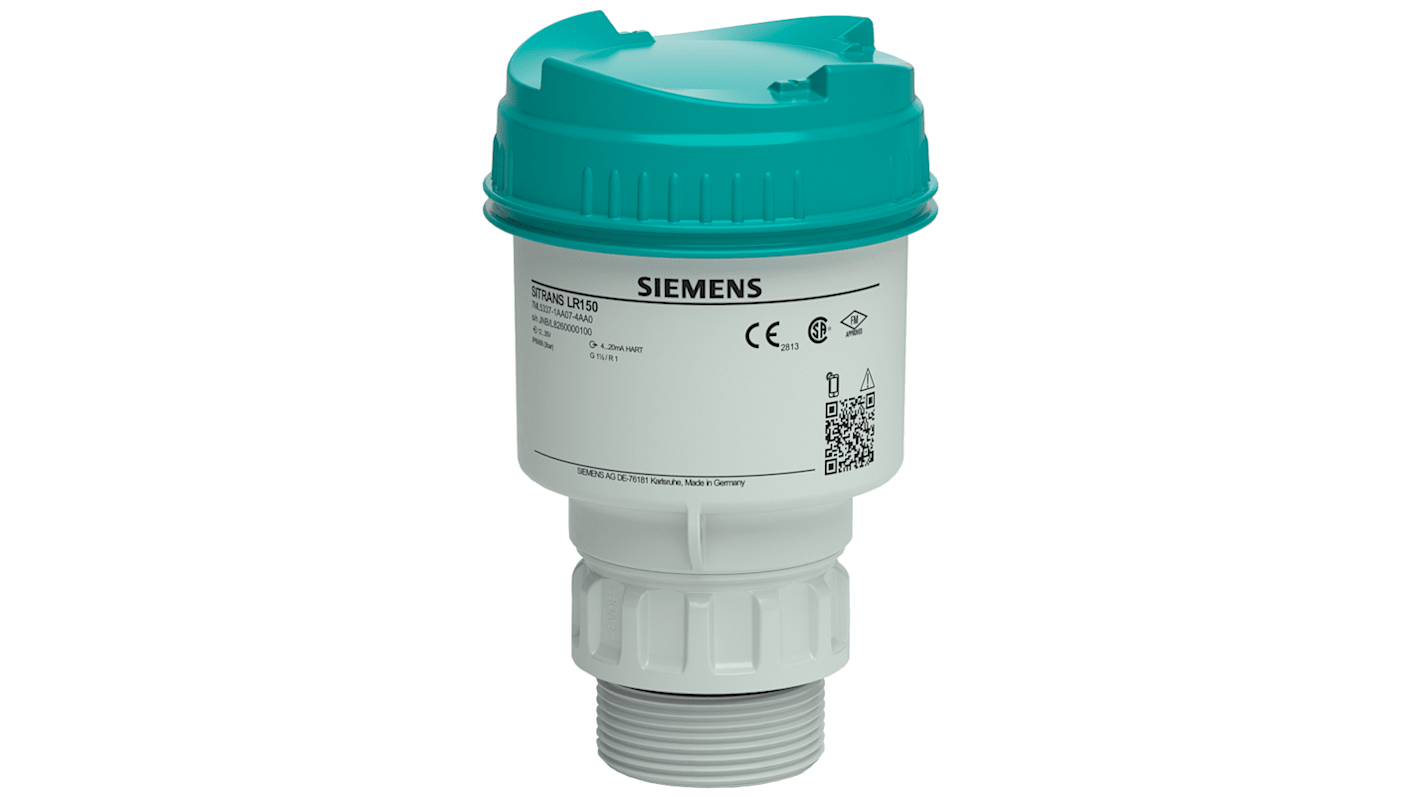 Sensore di livello radar Siemens 7ML5337-1AB07-4AF0, portata 8 m, connettività Bluetooth, resistente in PVDF.