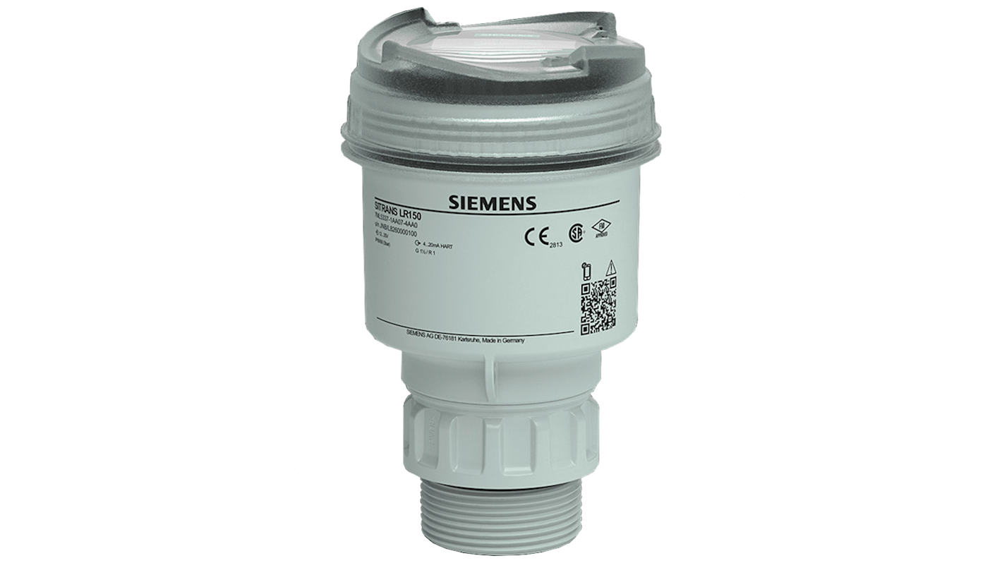 Sensore di livello radar Siemens 7ML5340-1AB07-4AF0, portata 15 metri, Bluetooth, per liquidi e solidi.