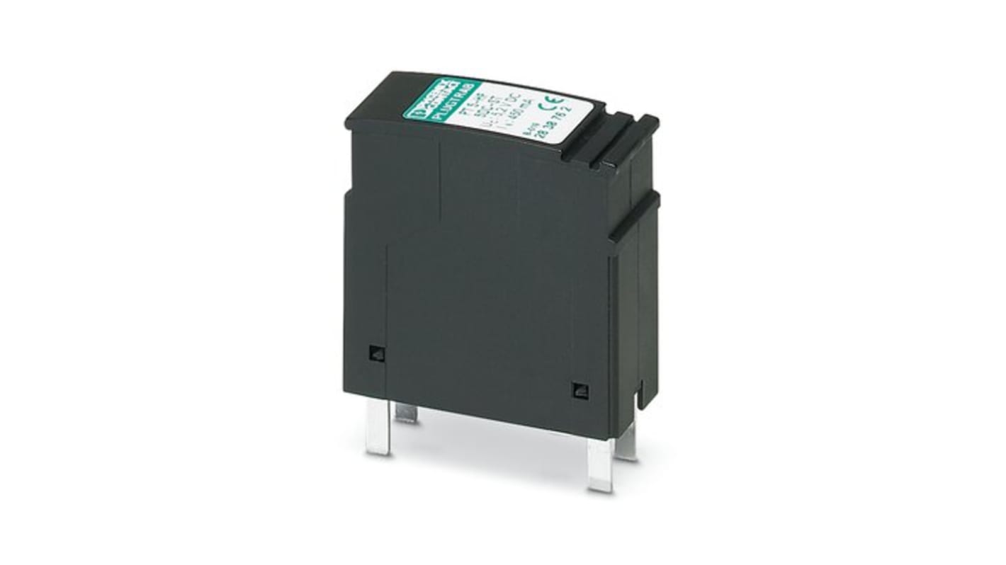 Phoenix Contact, dispositivo di protezione PT 5-HF, 20kA, 5V cc, montaggio su base, con connettori PLUGTRAB PT-IQ e display a tre fasi.