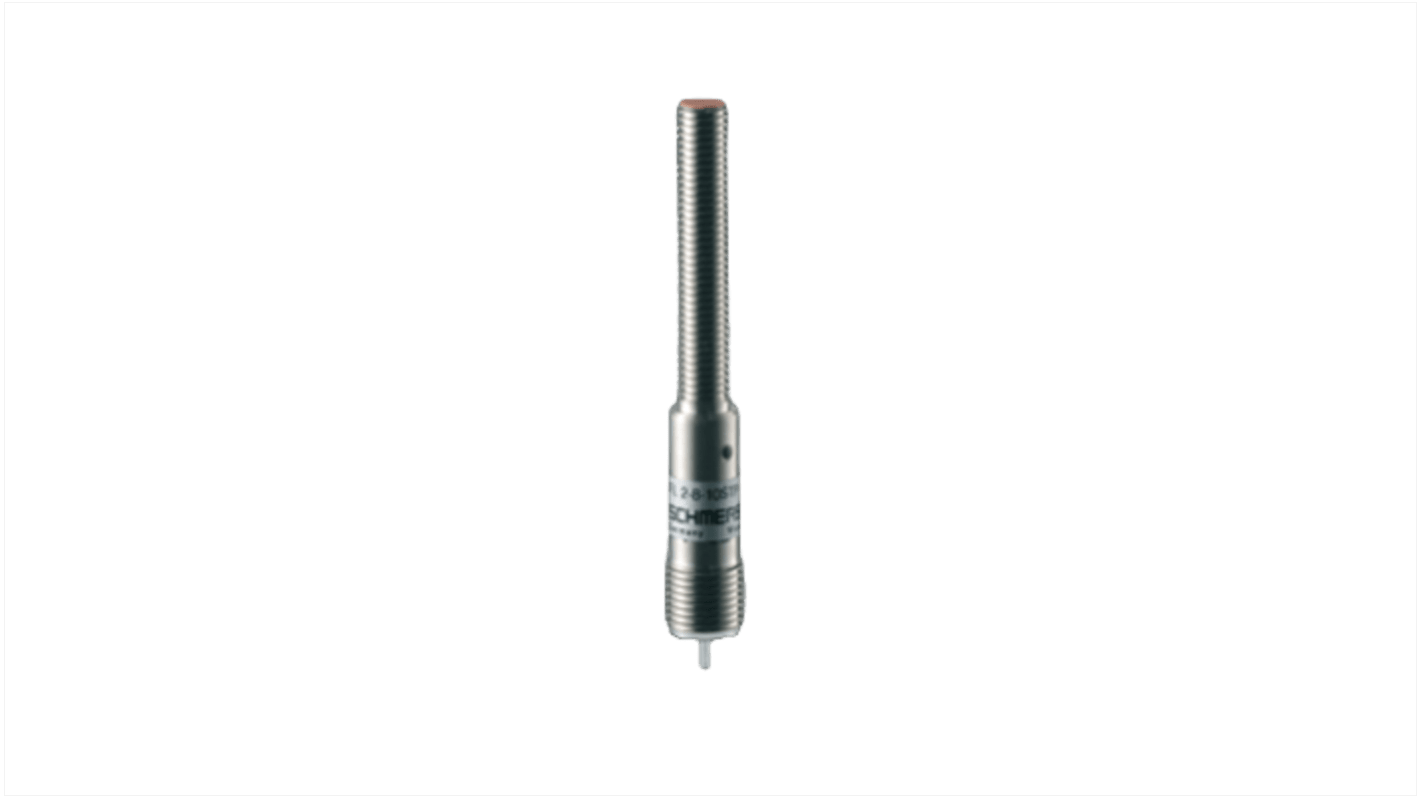 Sensore di prossimità induttivo cilindrico Schmersal IFL 2-8-01STP, PNP, M8, rilevamento 2 mm, IP67, -25/+70 °C.