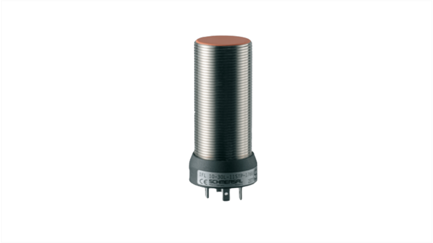 Sensore di prossimità induttivo cilindrico Schmersal IFL 10-30L-11STP-1766, design M30, uscita PNP, rilevamento 10 mm, IP67.