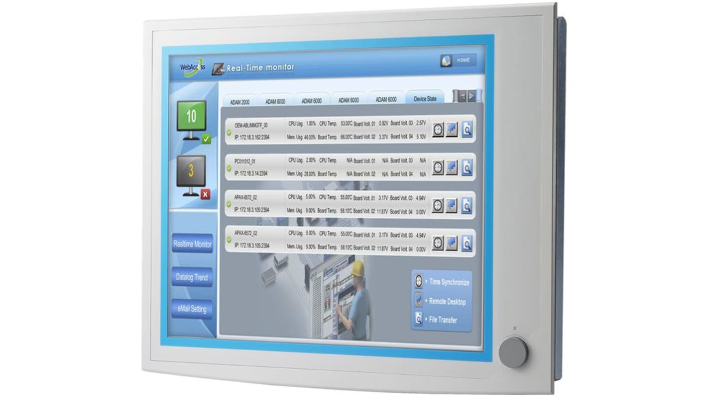 Display LCD TFT 19 pollici Advantech FPM-5191G, risoluzione 1280 x 1024 pixels, serie FPM-5000G.