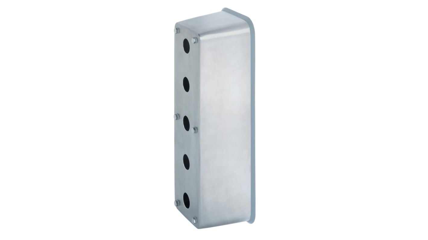 Contenitore Schmersal EX-EBG665.O, alloggiamento vuoto V4A, 6 fori di montaggio, diametro 22,3 mm, colore grigio chiaro.