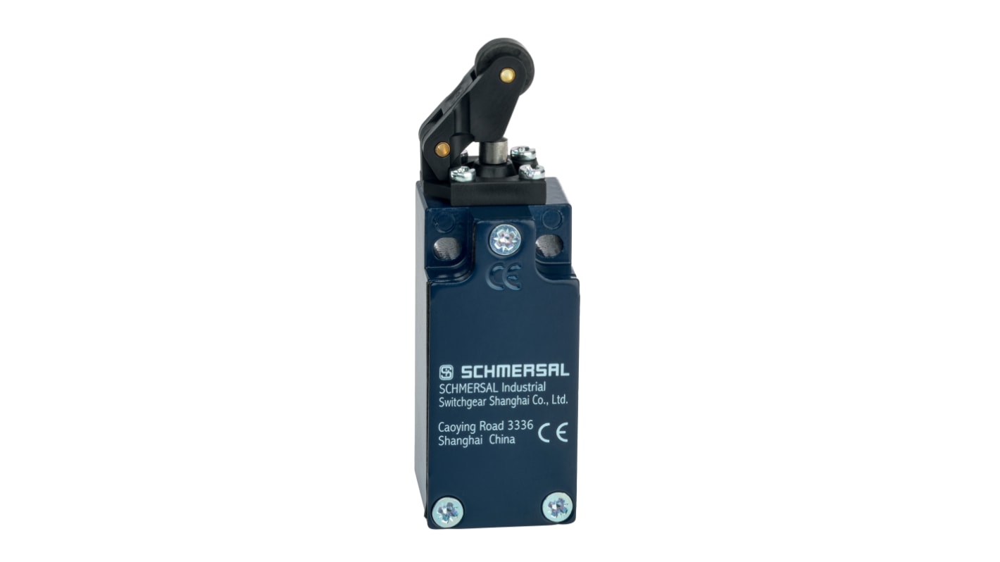 Interruttore di interblocco di sicurezza Schmersal EX-TK 235-11Z-3D con leva a rullo, contatti 1NO e 1NC, IP65, 230V, 4A.