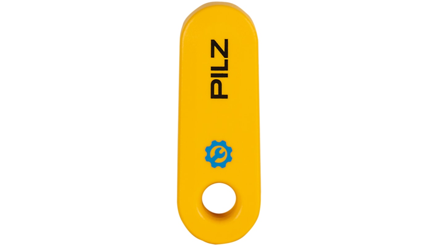 Chiave per interruttore a chiave Pilz 541186, blu, in plastica resistente, con adattatore, conforme a ISO 14119.