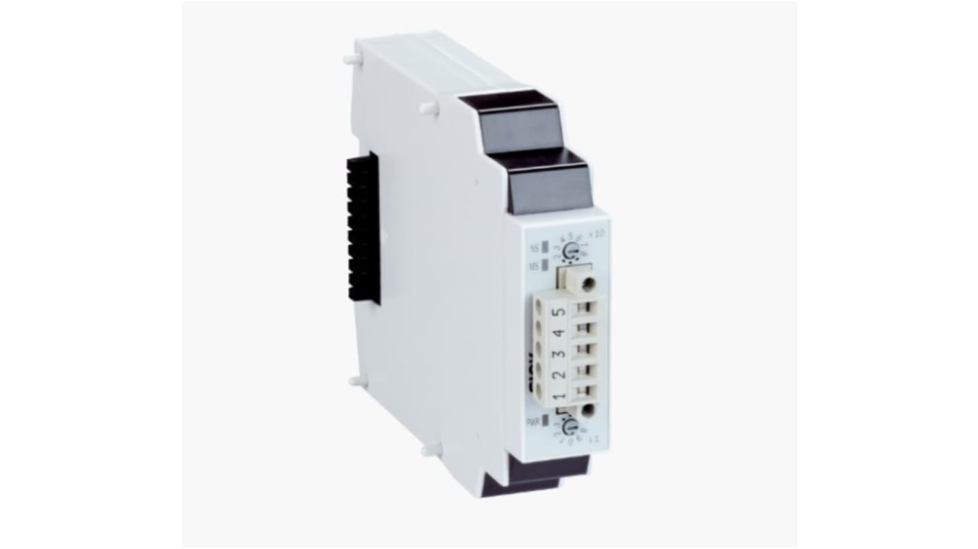 Controller di sicurezza Sick FX0-GDEV00000, modulare, 5 ingressi/uscite, comunicazione DeviceNet, dimensioni 22,5 x 96,5 x 131 mm.