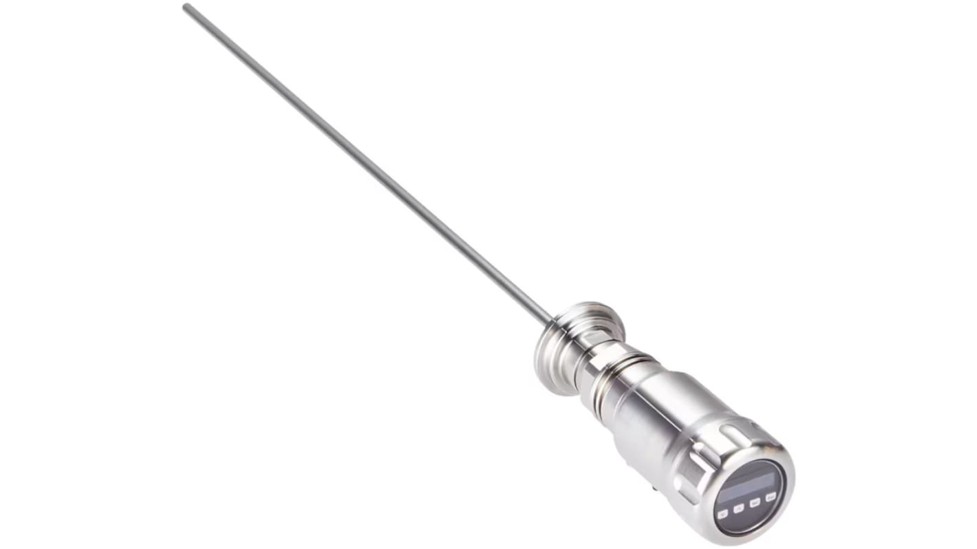 Sensore di livello Sick LFP0900-G1NMB, montaggio a flangia, corpo in acciaio, uscita NPN/PNP, lunghezza cavo 900 mm.