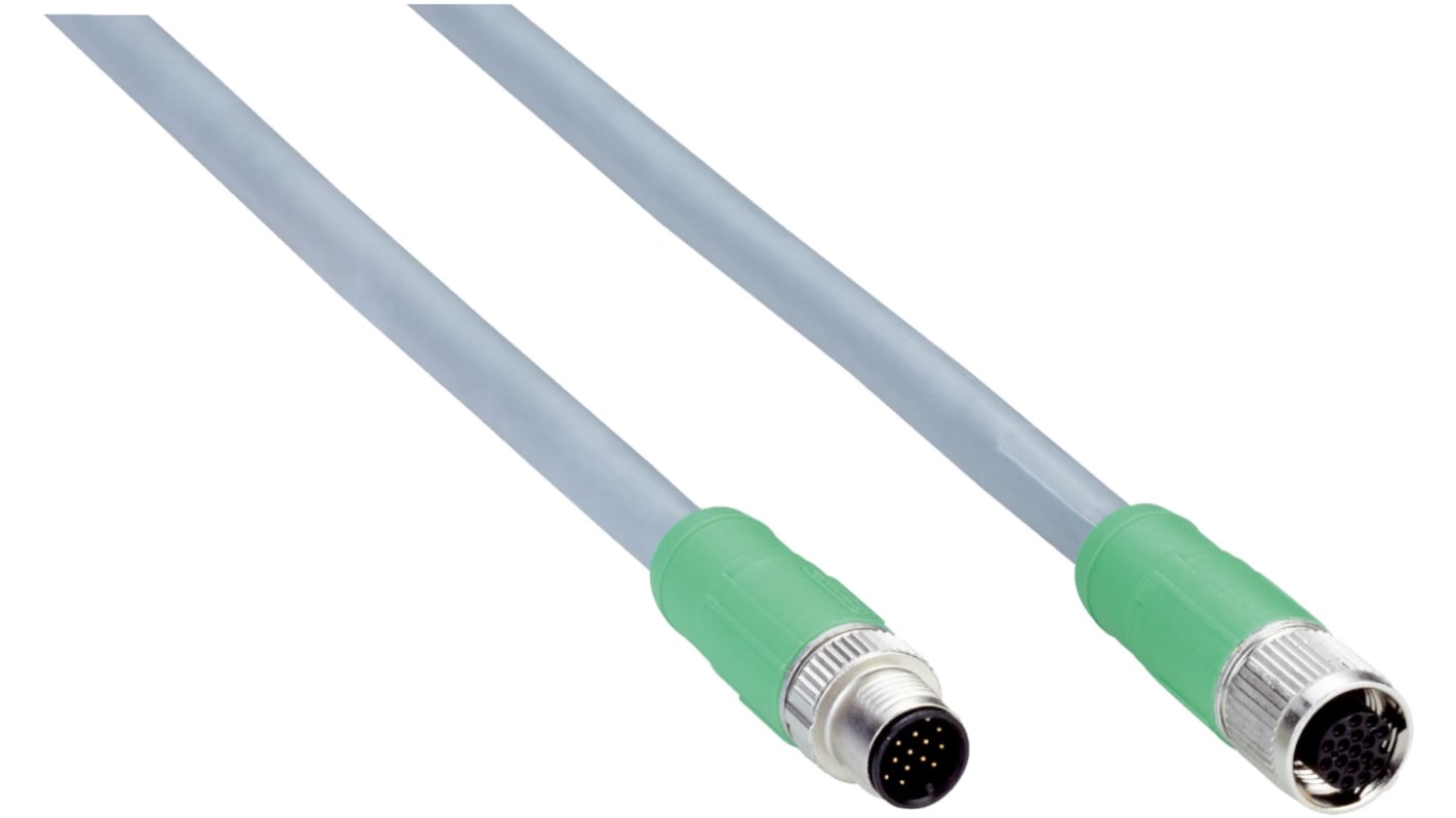 Cavo e connettore Sick YM2A8D-020XXXF2A8D, 2m, M12 femmina e maschio a 17 pin, IP68, per sensori, corrente fino a 2A.