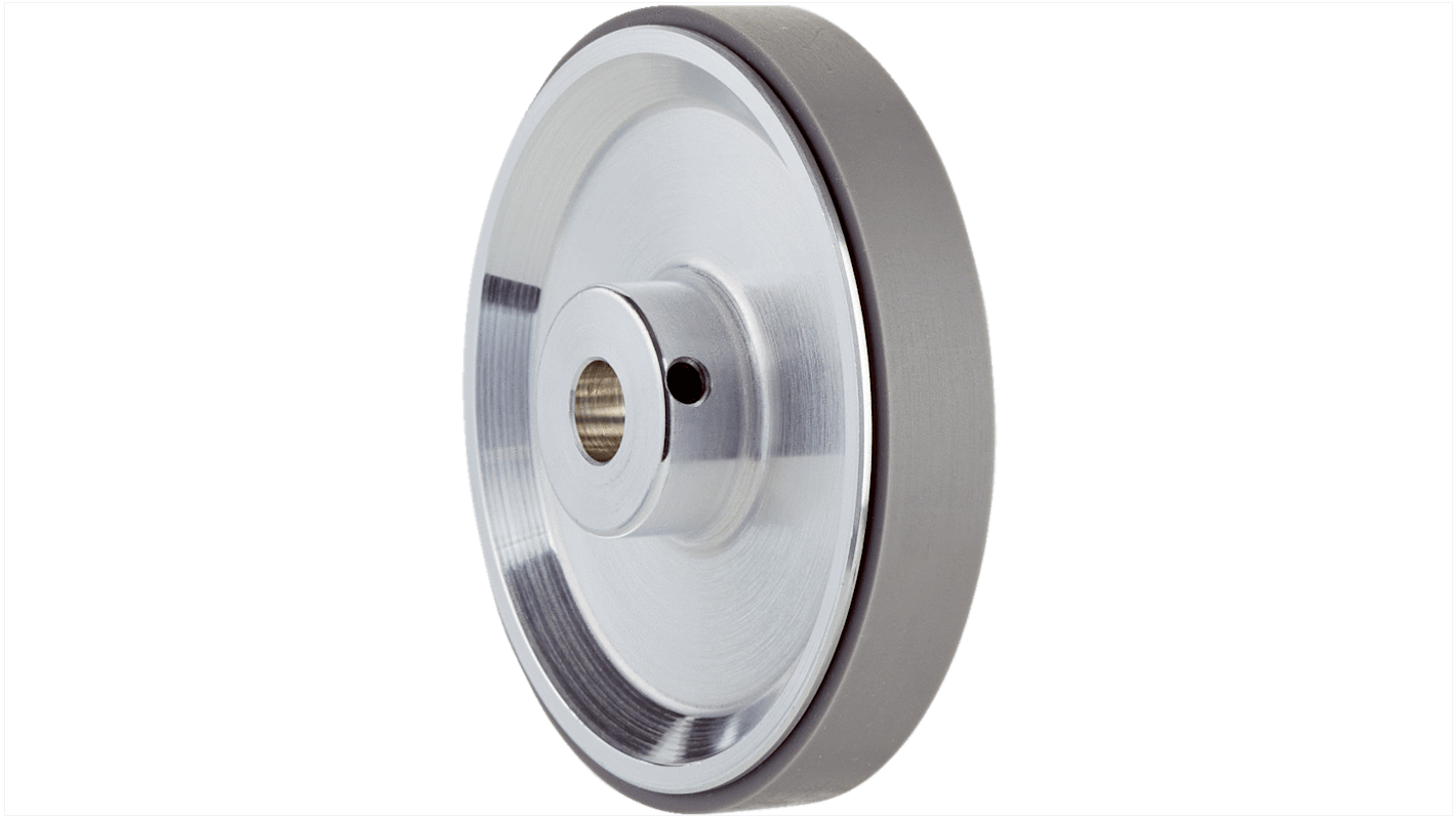 Ruota di misurazione Sick BEF-MR10200AP, 10 mm, in alluminio con superficie in poliuretano, circonferenza 200 mm, altezza 63.7 mm.