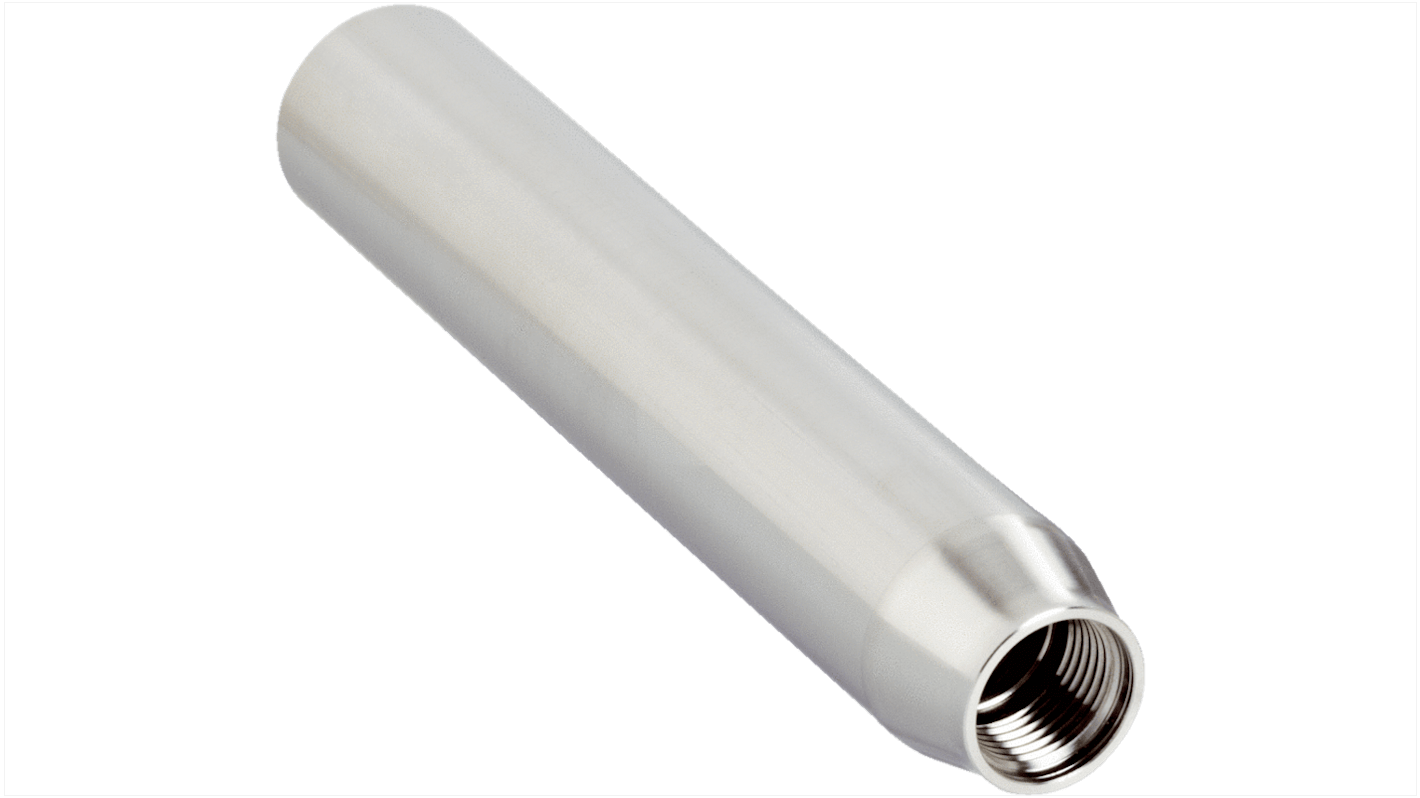 Accessorio di montaggio Sick BEF-MR18G-NA, staffa cilindrica in acciaio inox, diametro 18 mm, lunghezza 100 mm, per sensori. Integrazione senza fori.