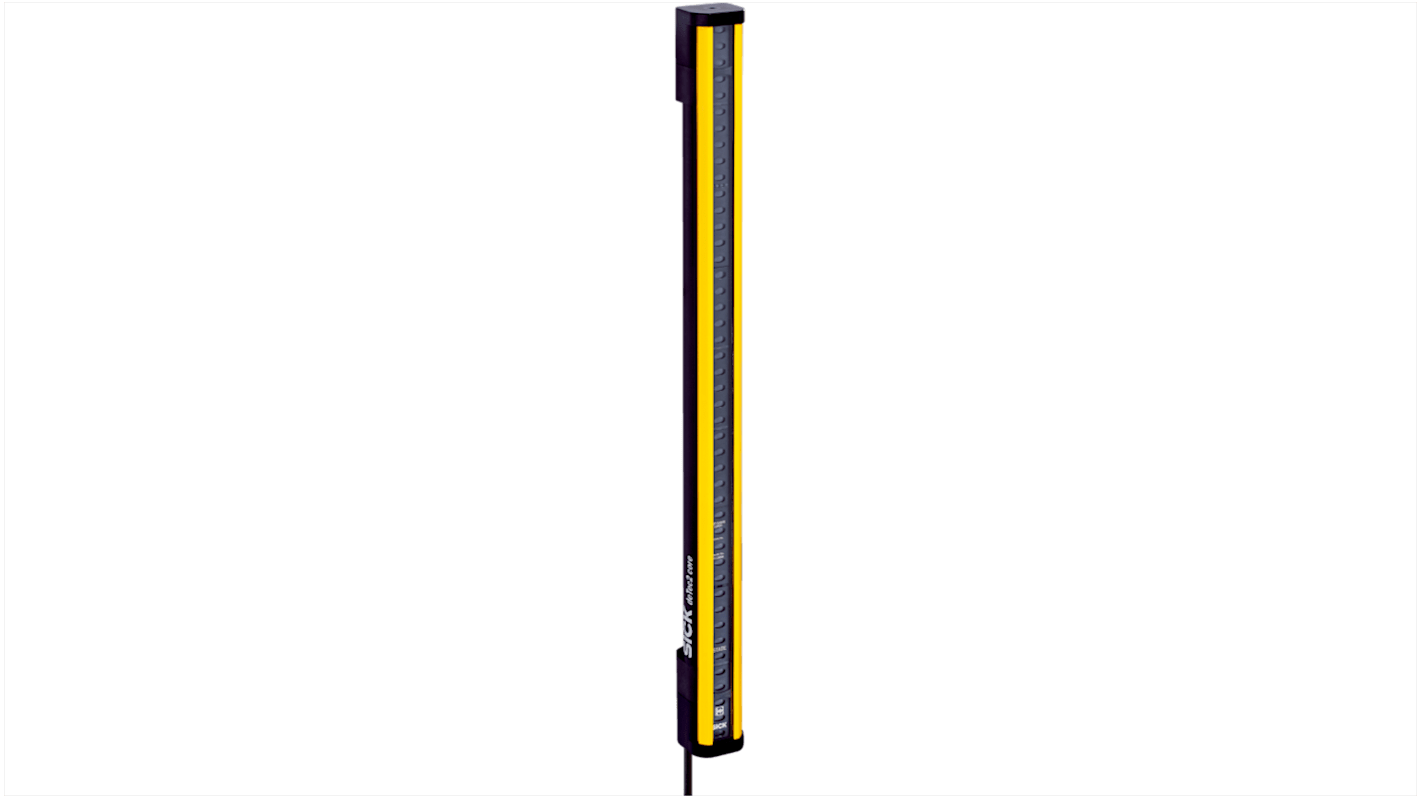 Barriera fotoelettrica Sick C2C-SA09010A10000, trasmettitore con risoluzione 14mm, distanza di rilevamento 10m, dimensioni 150 x 34 x 32,8 mm.