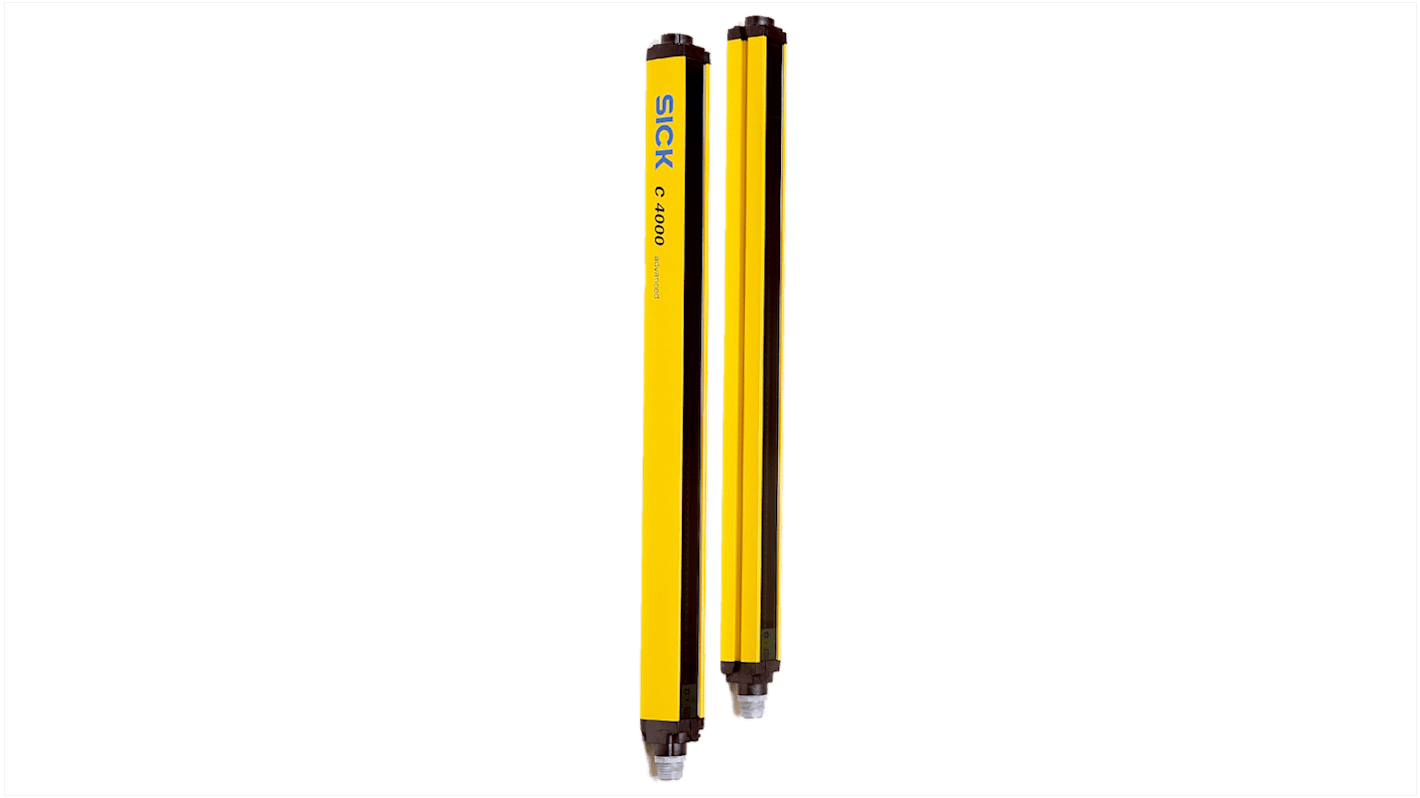 Barriera fotoelettrica Sick C40S-0703CA010, tipo 4, altezza protezione 750mm, distanza rilevamento 10m, dimensioni 879x48x40mm.