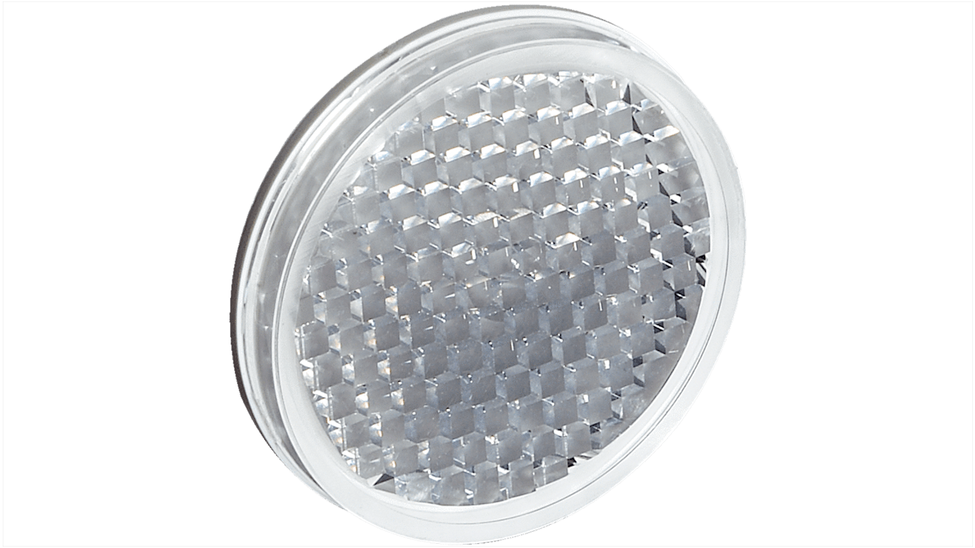 Riflettore rotondo Sick C42-1, diametro 42 mm, montaggio a innesto, temperatura operativa -20/+65 °C, materiale PMMA e ABS.