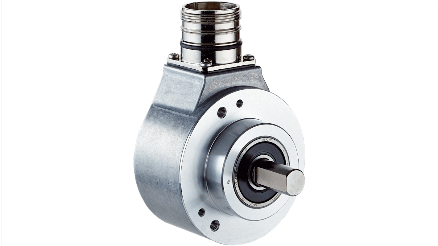 Encoder incrementale Sick DBS60E-S4EA05000, 5000 impulsi/giro, montaggio a flangia, diametro albero 8 mm, IP65, 10-27 V.