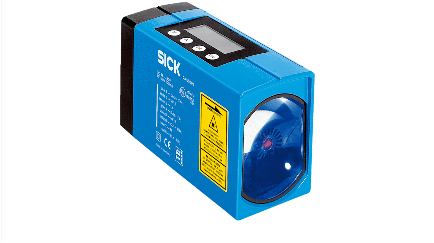Sensore di distanza rettangolare Sick DME4000-111, campo 0,15-50 m, montaggio a pannello, grado di protezione IP65.