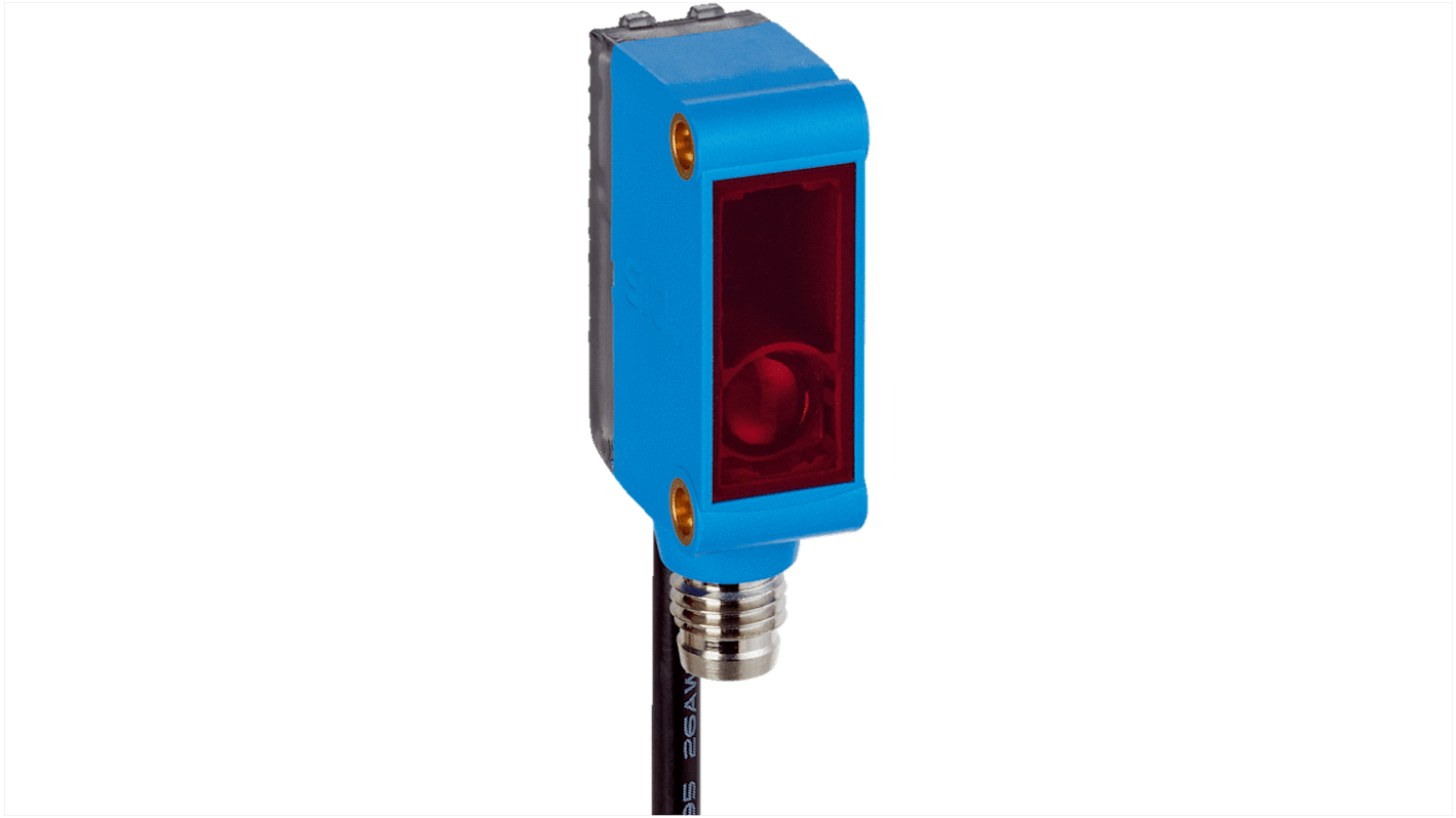 Sick GL6-CC011K00, griglia luminosa LED rossa, rilevamento fino a 6 m, IP65/IP67, dimensioni 31.5 mm x 12 mm x 21 mm.