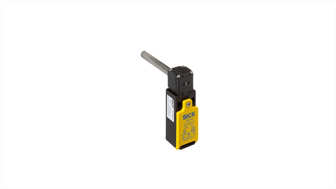 Interruttore di sicurezza Sick i10-HB213, 2NC/1NA, IP67, dimensioni 30.4 x 90.5 x 31 mm, albero in acciaio inox, tensione 240V.