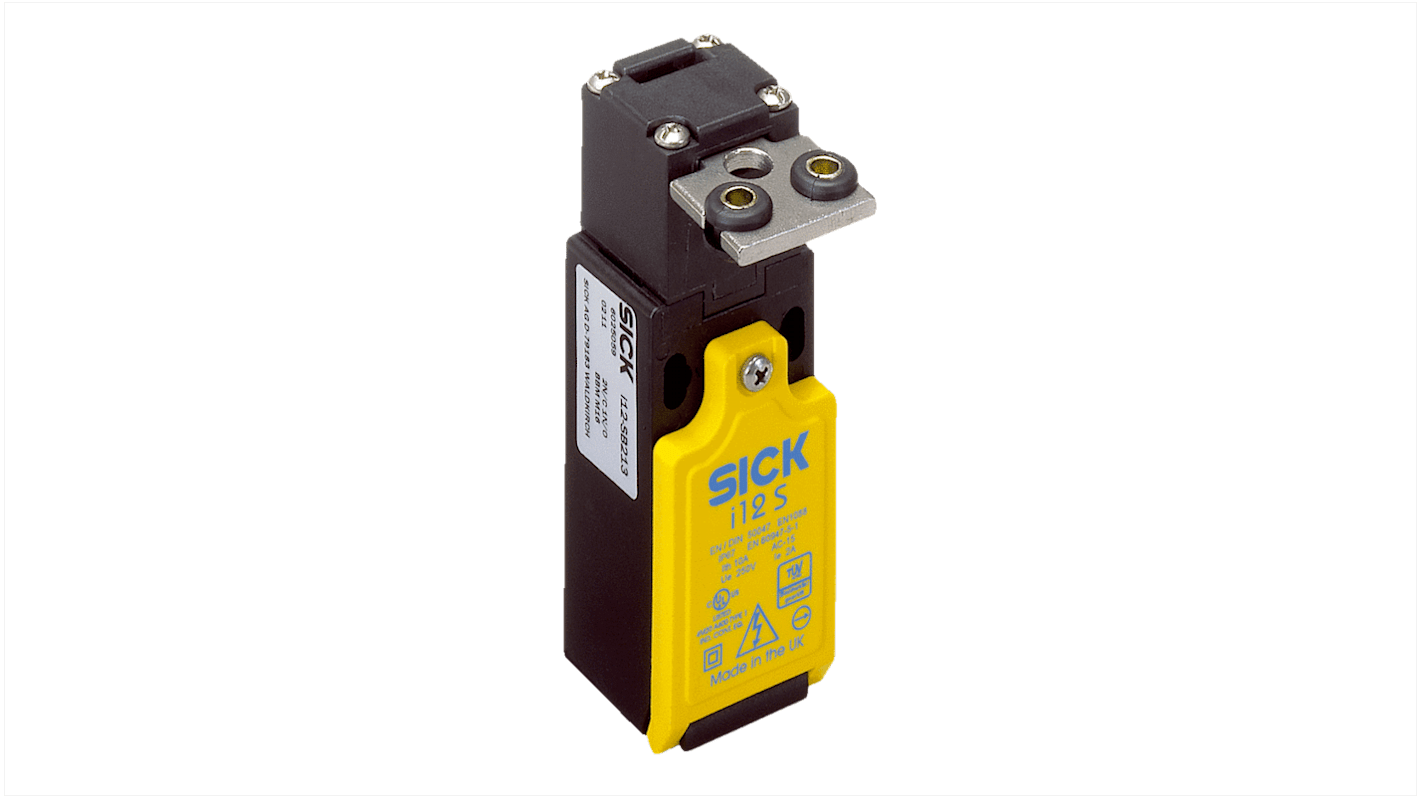 Interruttore di sicurezza Sick i12-SB215, 2NC, IP67, dimensioni 38.4 x 104 x 31 mm, per montaggio diretto, tensione 24V cc.