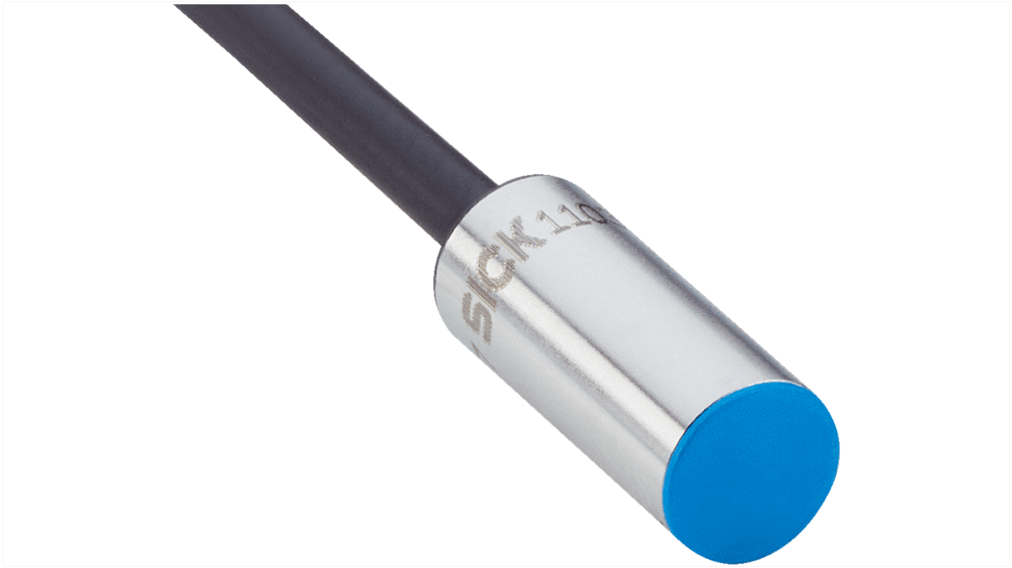 Sensore di prossimità induttivo cilindrico Sick IHM06-03BPSVW2G, PNP, 3 mm, IP67, acciaio inox, 16 mm x 6,5 mm, montaggio a filo.
