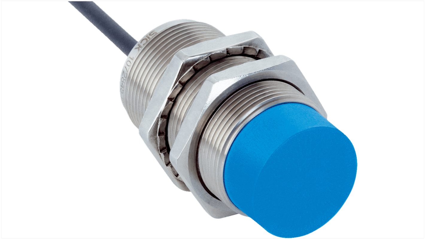 Sensore di prossimità induttivo cilindrico Sick IMB30-20NDSVU2S, M30, 20 mm, IP68/IP69K, acciaio inox, installazione semplice.