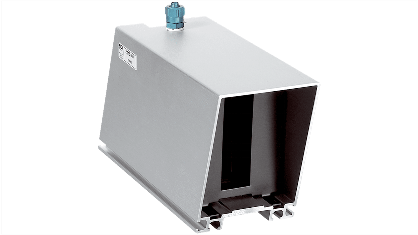 Accessorio di protezione Sick OBS-W24 per W24-2, in alluminio anodizzato, leggero e resistente, con ferramenta di montaggio inclusa.