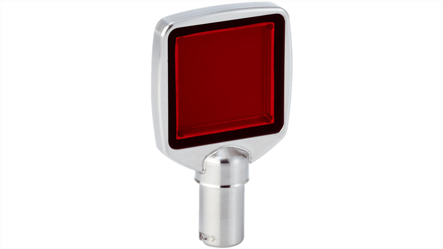 Riflettore Sick PLH25-D12 in acciaio inox, design igienico, IP69K, montaggio a telaio, temperatura operativa -20/+60 °C.