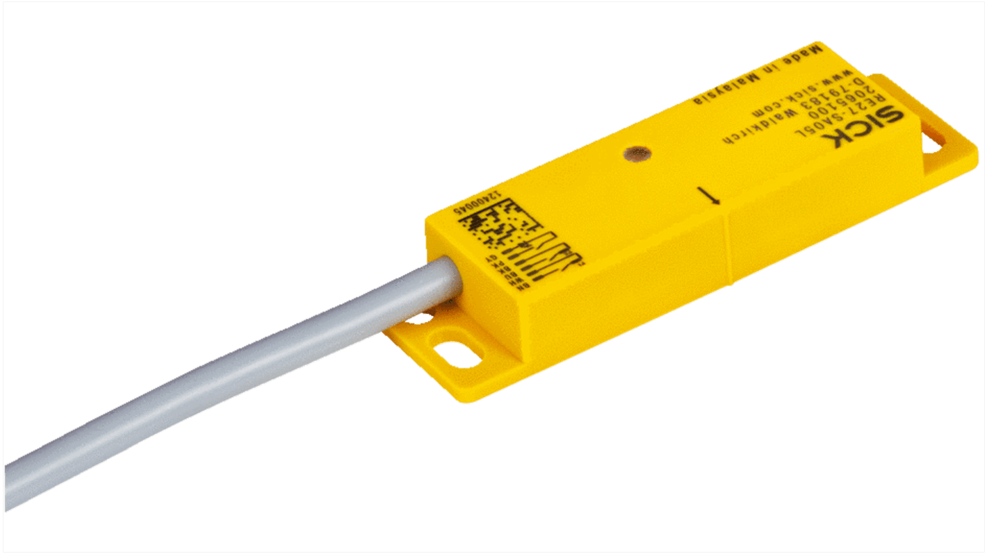 Interruttore di sicurezza Sick RE27-SB68LS04, grado di protezione IP67, contatti NC/NO, dimensioni 25 x 88 x 13 mm.