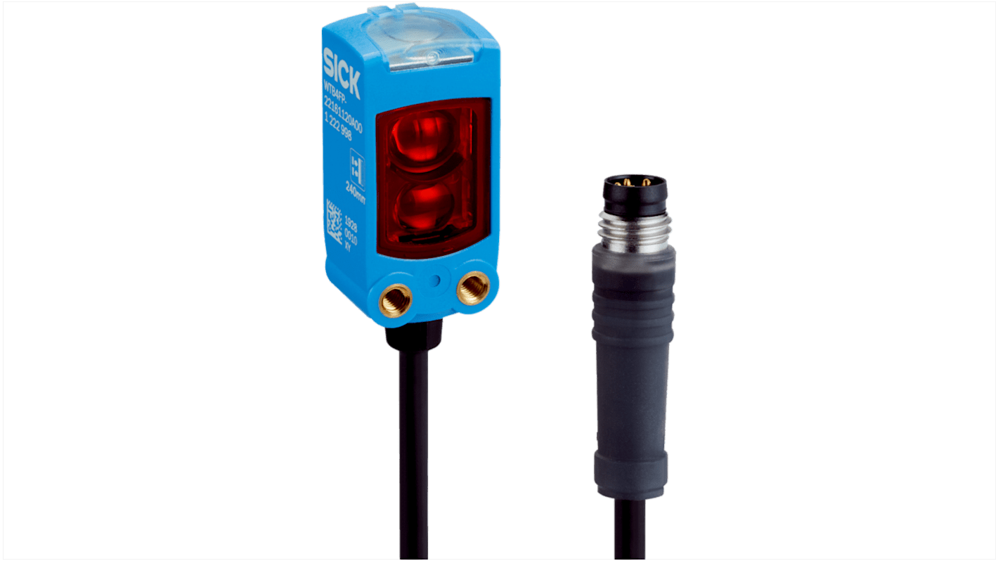 Sensore fotoelettrico rettangolare Sick WLD4FP-313111A0ZZZ, retro-riflettente, gamma 4,5 m, montaggio a pannello, IP66/IP67/IP69.