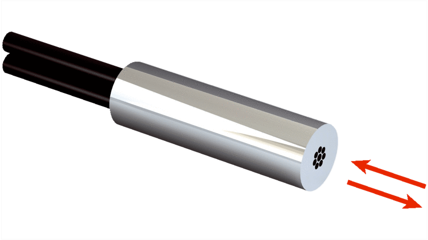 Sensore per fibre ottiche Sick LL3-DR03, montaggio su cavo, gamma di rilevamento 510 mm, custodia in acciaio inox.
