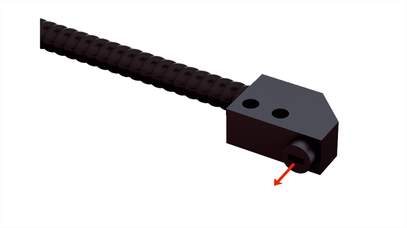 Sensore per fibre ottiche Sick LL3-LM38450, montaggio su cavo, rilevamento fino a 750 mm, custodia in metallo cromato.