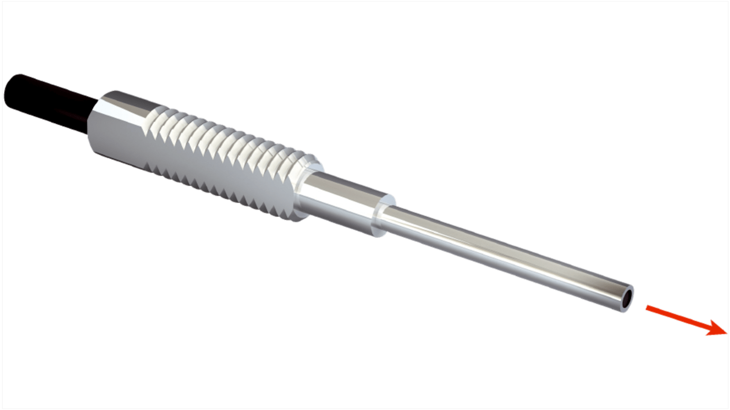 Sensore per fibre ottiche Sick LL3-TB03, custodia in acciaio inox, rilevamento fino a 3600 mm, montaggio su cavo.