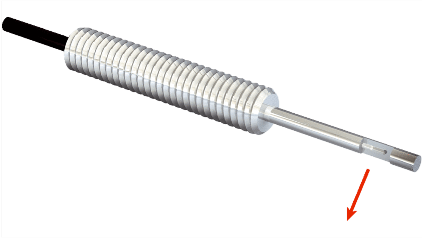 Sensore per fibre ottiche Sick LL3-TV04, custodia in acciaio inox, rilevamento 800-1070 mm, montaggio su cavo, temperatura -40/+70 °C.