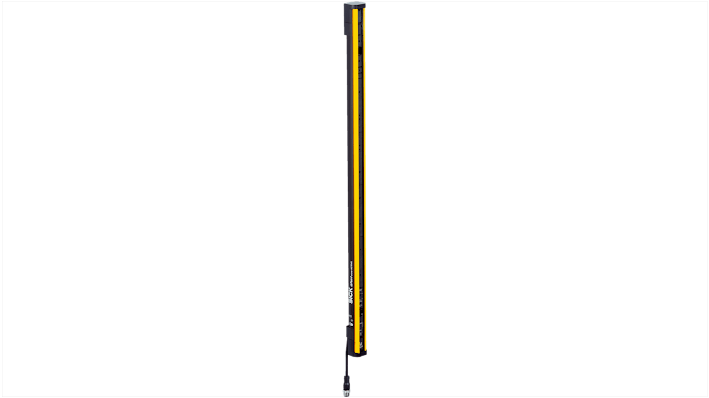 Barriera fotoelettrica Sick M4C-ZA02500C10, con due fasci, distanza di rilevamento 8m, dimensioni 672 x 32,8 x 34 mm.