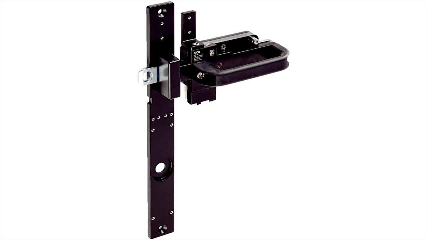 Interruttore di sicurezza Sick MB1-BL00 con chiavistello meccanico, design robusto e tolleranza orizzontale di 27 mm.