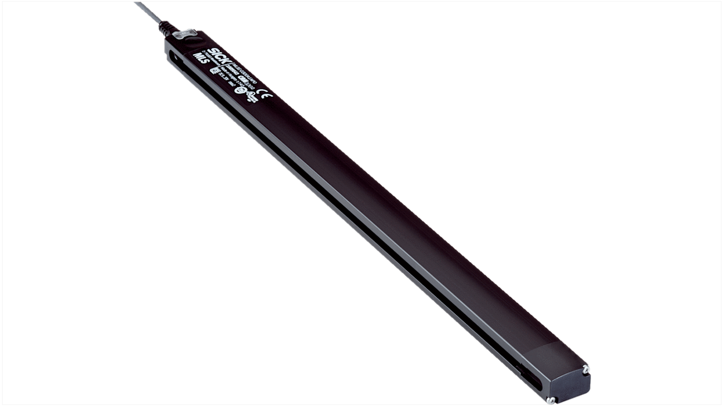 Sensore magnetico Sick MLSE-0400A2NP0, PNP, alimentazione 9-30 V c.c., design sottile, larghezza 20 mm, rilevamento fino a 3 corsie.