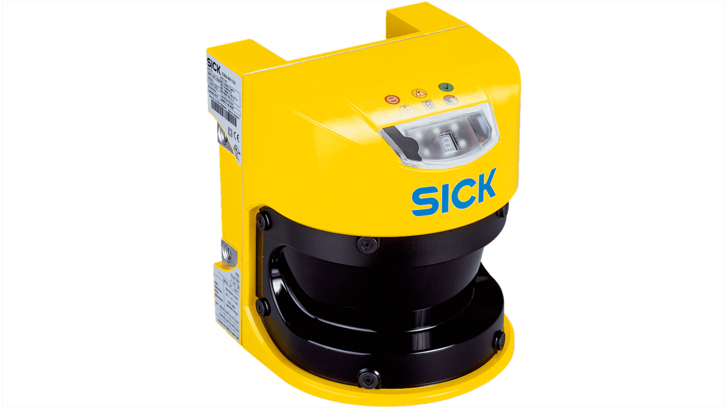 Scanner laser di sicurezza Sick S30A-6011, altezza protezione 5.5 m, distanza rilevamento 49 m, dimensioni 147 x 160 x 155 mm.