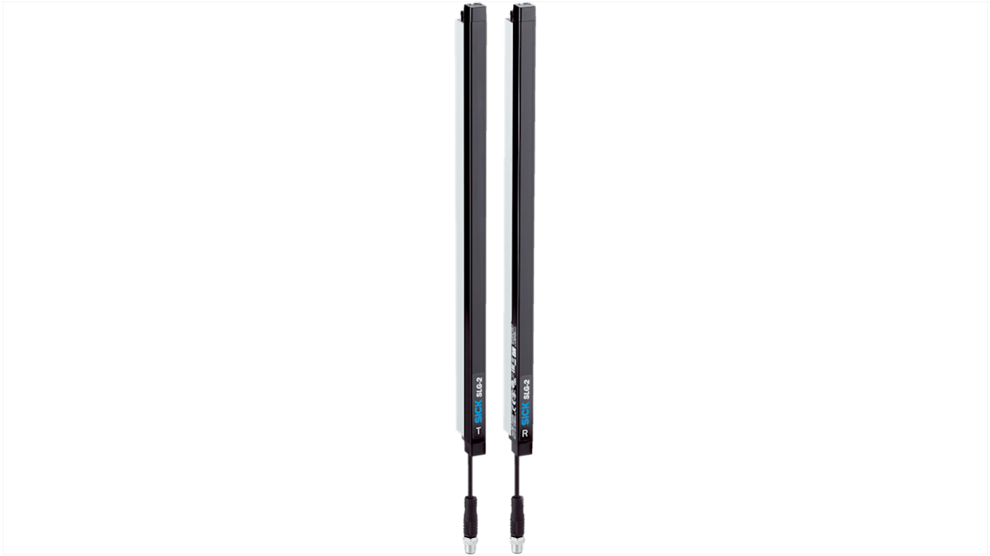 Griglia luminosa Sick SLG25S-080FAR21D40, rilevamento fino a 800 mm, dimensioni 799.2 mm x 11.8 mm x 24.1 mm, grado di protezione IP65/IP67.