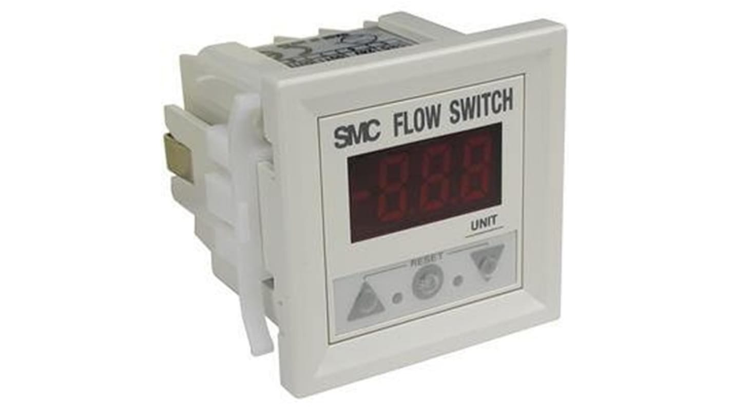 SMC PF2W331-A, sensore di flusso per acqua, monitoraggio da 10 a 100 l/min, alimentazione 24 V, serie PF2W.