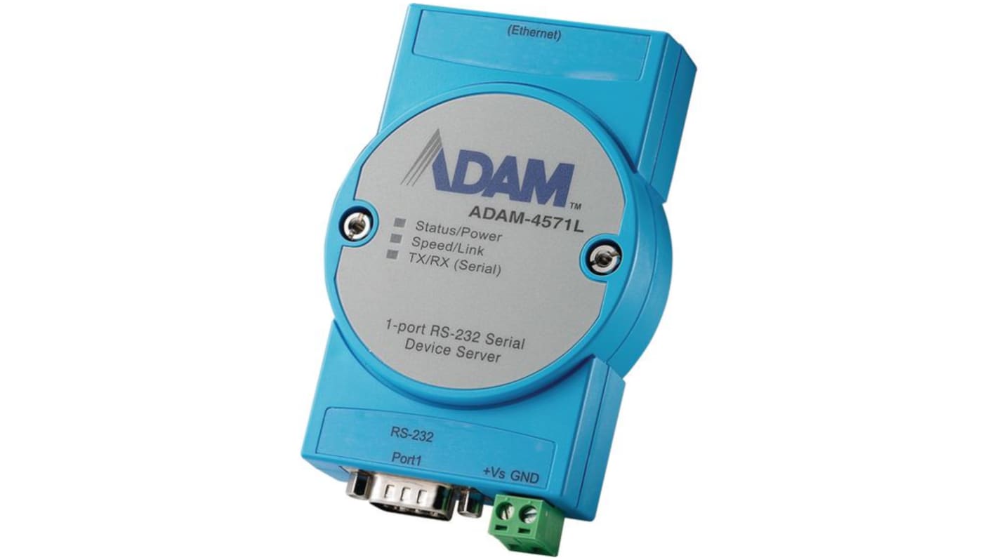 Advantech ADAM-4571L, gateway di comunicazione Ethernet, 1 porta RS232, montaggio a parete, 100 Mbps.