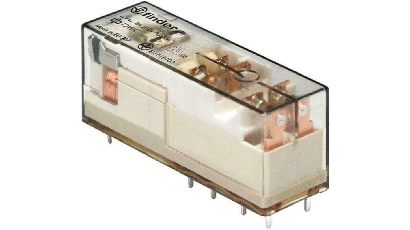 Relè di sicurezza Finder 50.14.9.012.4220, 4 poli, 8A, 250V, progettato per applicazioni di sicurezza.