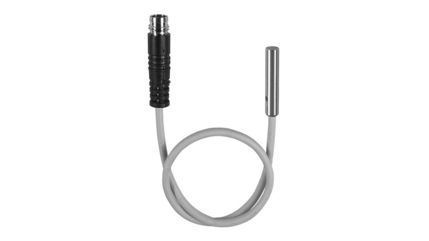 Sensore di prossimità induttivo cilindrico PNP Baumer IFRM 04P15A1/KS35PL, diametro 4 mm, distanza di rilevamento 1 mm, IP67.