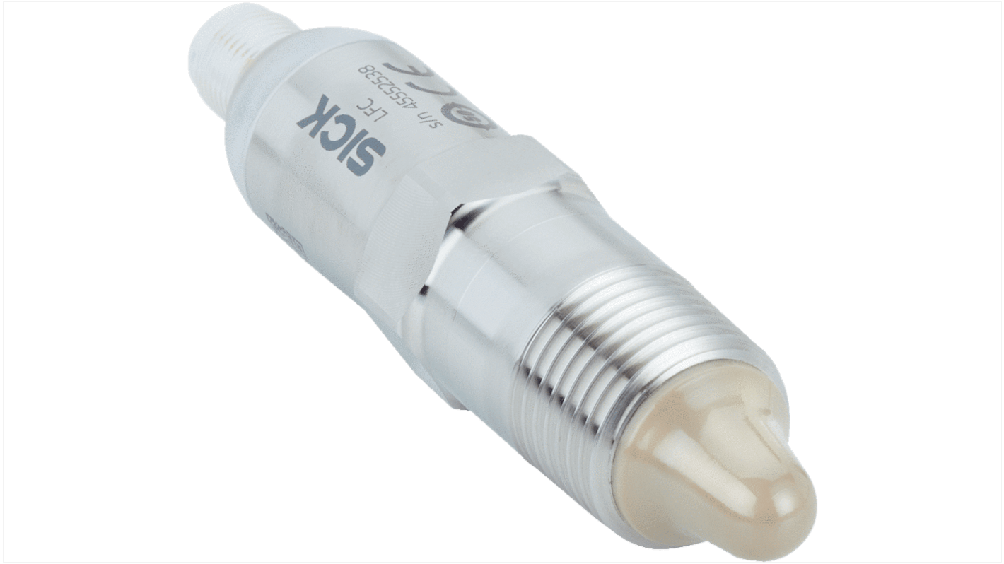 Sensore di livello capacitivo Sick LFC-XXSNTM, corpo in acciaio inox, uscita NPN/PNP, temperatura -40/+70 °C, filetto M12.