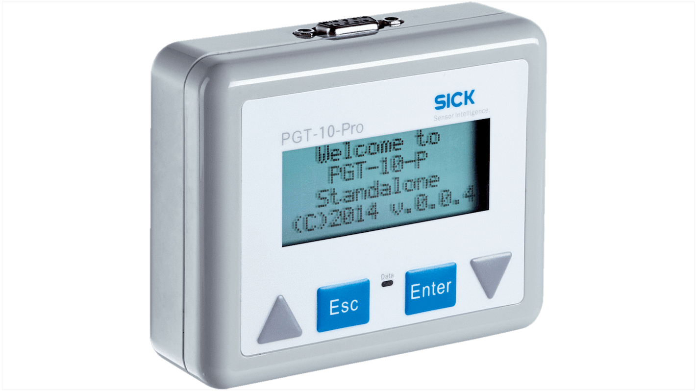 Utensile di programmazione Sick PGT-10-Pro per encoder AFS/AFM60, AHS/AHM36, DFS60, DFV60. Design compatto e intuitivo.