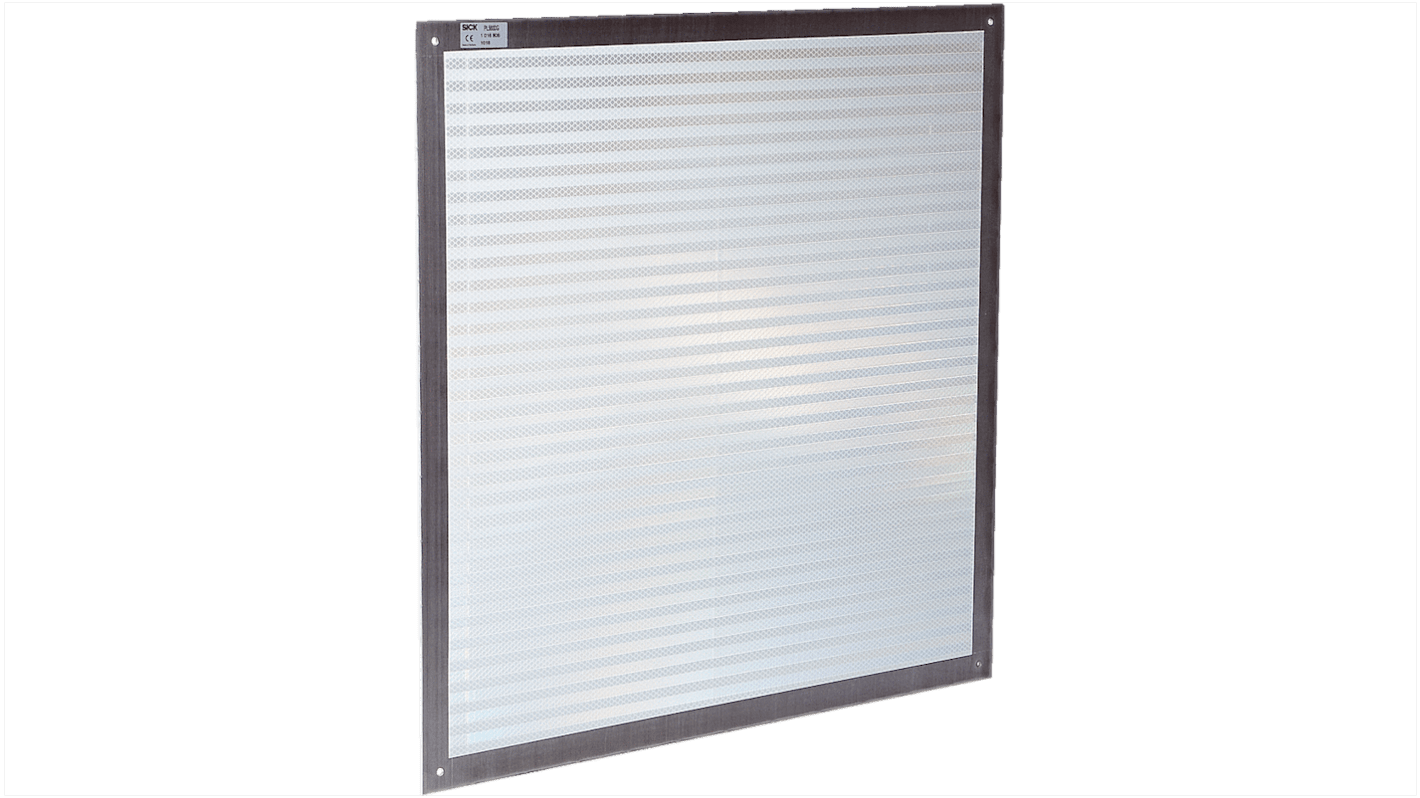 Riflettore Sick PL560DG in alluminio, dimensioni 665 mm x 665 mm, montaggio a vite, nastro riflettente tipo "diamante".
